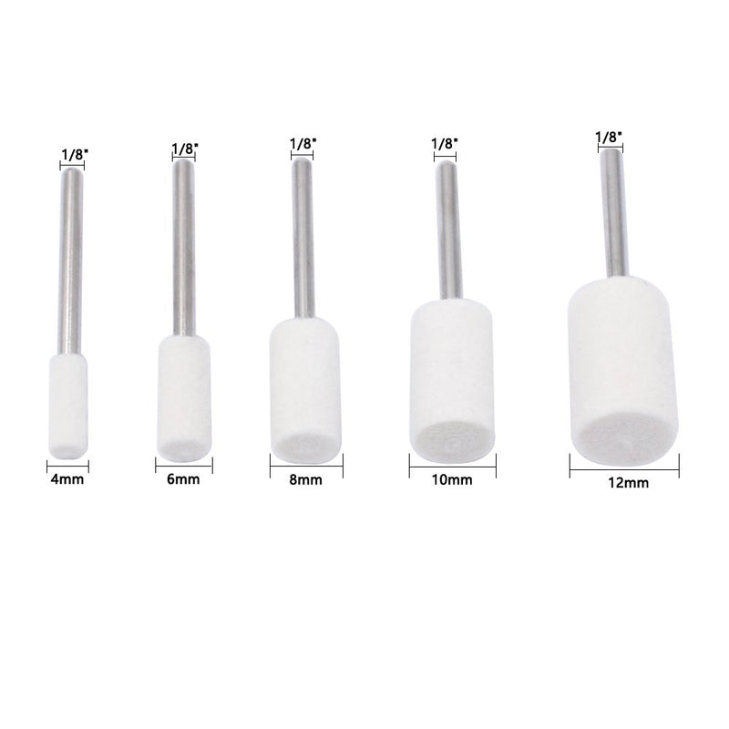 [Australia - AusPower] - PHYHOO Polishing Buffing Wheels Wool Felt Mounted Mandrel Grinding Bits Grinder Head Polish Watch Jewelry Rotary Tool Accessories Drill Tools Attachment - 1/8 Inch Shank 
