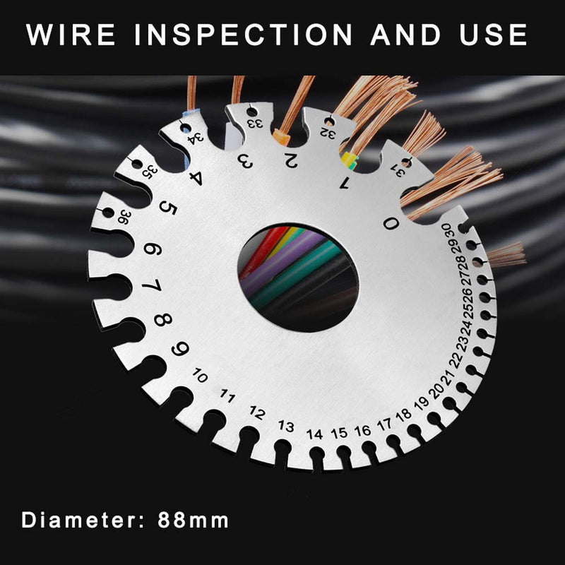 [Australia - AusPower] - 2 Pcs Stainless Steel Thickness Gauges, Wire Gauge Measurement Tool-Round Wire Cable Sheet Thickness Gage and Wire Thickness Gauge 