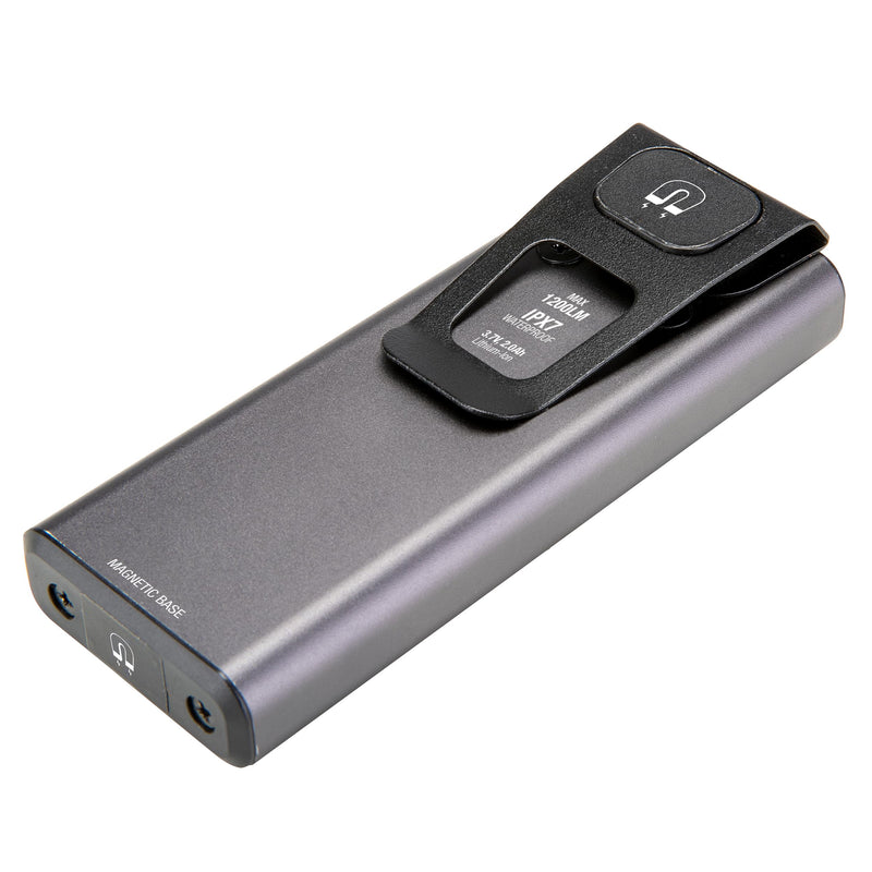 [Australia - AusPower] - POWERSMITH 1200 Lumen Rechargeable Work Light with Metal Housing, Magnetic Pocket Clip, USB-C Charging Cable, IPX7 Waterproof, and 2 Year Warranty (PLR12F2S) 
