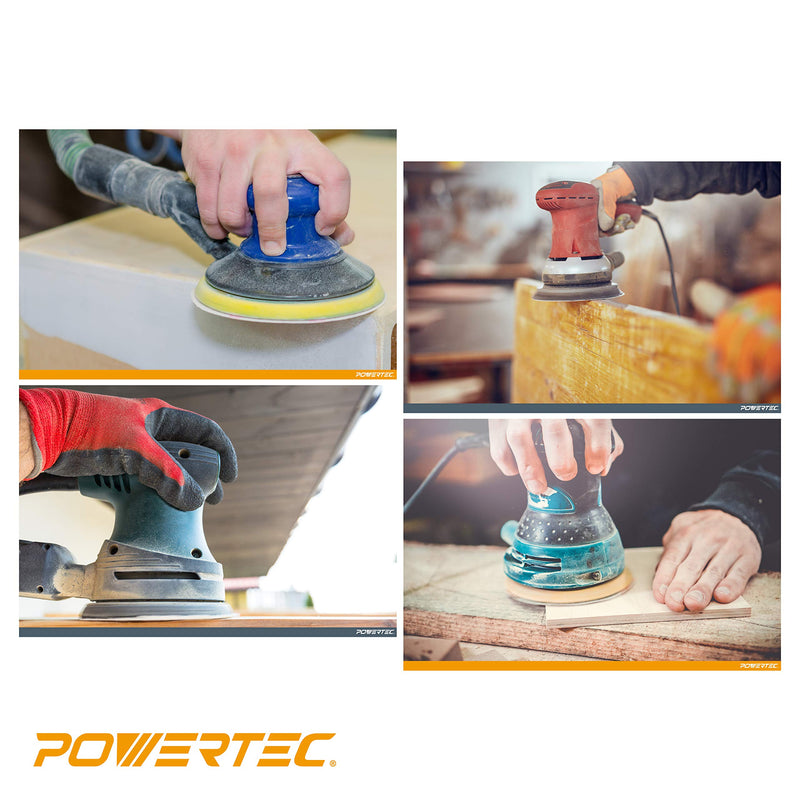 [Australia - AusPower] - POWERTEC 45204 6 Hole Hook and Loop Sanding Disc, 6-Inch, Premium Aluminum Oxide 40 Grit Sandpaper - 25 PK 