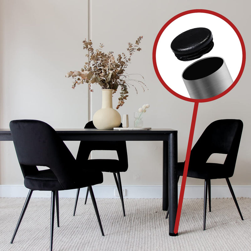 [Australia - AusPower] - Prescott Plastics 1 1/2 Inch Round Plastic Plug Insert (4 Pack), Black End Cap for Metal Tubing, Fences, Glide Protection for Chairs and Furniture 4 Pack 
