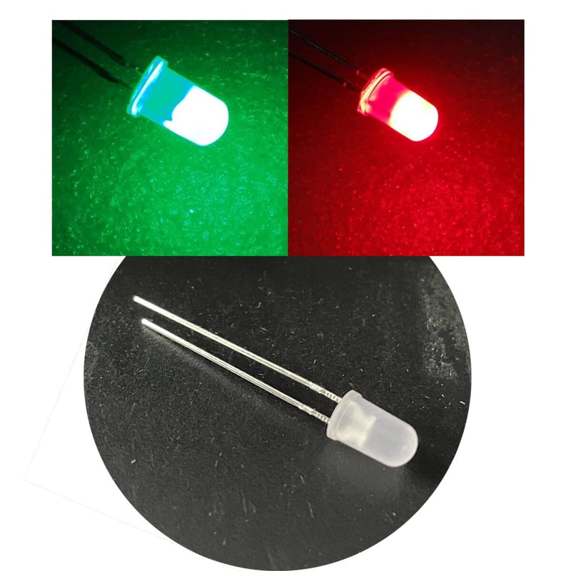 [Australia - AusPower] - 100PCS 5mm Dual Bi Color Polar Changing Red/Green Led Diffused LEDs 2-Pin led 