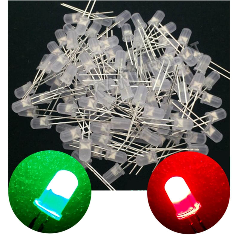 [Australia - AusPower] - 100PCS 5mm Dual Bi Color Polar Changing Red/Green Led Diffused LEDs 2-Pin led 
