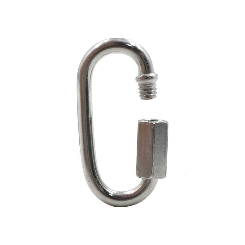 [Australia - AusPower] - Qjaiune 24Pcs Quick Links 1/8 Inch Stainless Steel D Shape Locking Carabiner, Heavy Duty Durable Chain Connector 1/8" / 3.5mm 