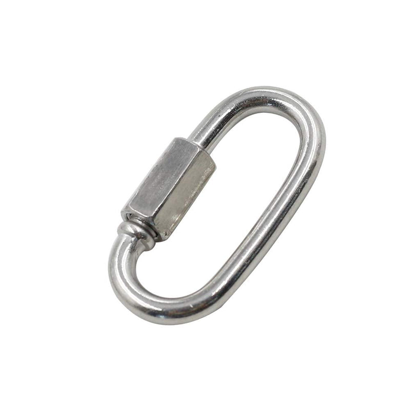 [Australia - AusPower] - Qjaiune 24Pcs Quick Links 1/8 Inch Stainless Steel D Shape Locking Carabiner, Heavy Duty Durable Chain Connector 1/8" / 3.5mm 