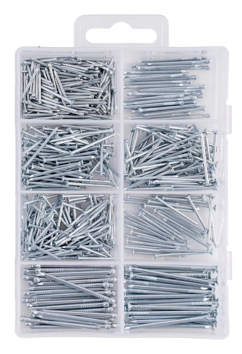 [Australia - AusPower] - Qualihome Hardware Nail Assortment Kit, Includes Finish, Wire, Common, Brad and Picture Hanging Nails Zinc 
