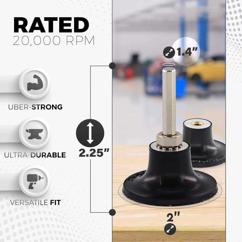 [Australia - AusPower] - 2 Inch Disc Pad Holder with ¼” Shank, Die Grinder Sanding Suitable for Roloc, Quick Change Medium Disc Attachments for Polishing, Sanding and Surface Preparation, – by Ram Pro 1 