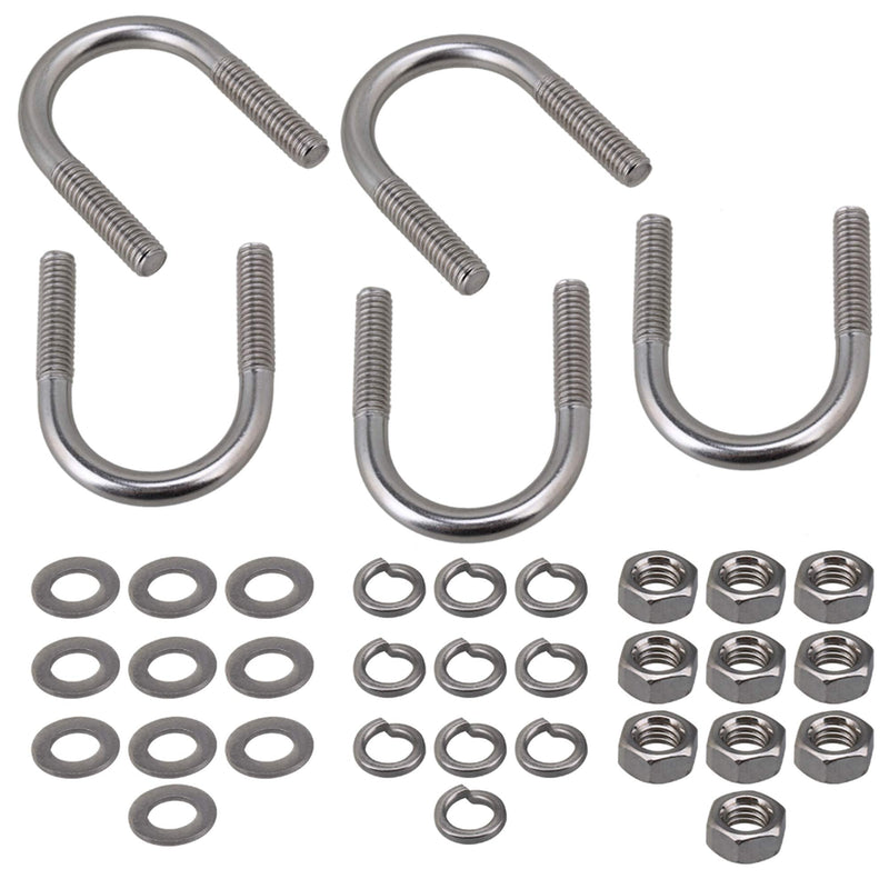 [Australia - AusPower] - RDEXP Inner Dia 0.87Inch 304 Stainless Steel U Bolts U Screws M6 Pack of 5 