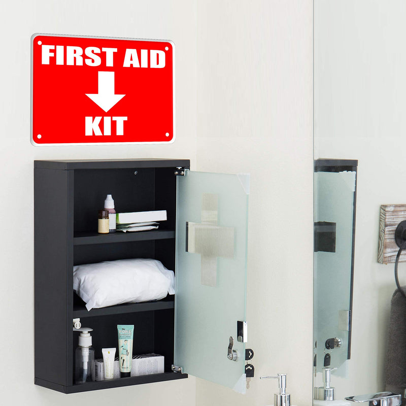 [Australia - AusPower] - First Aid Sign, Durable Plastic Safety Sign, 7 x 10 Inch, Red on White, for Indoor/Outdoor Use 