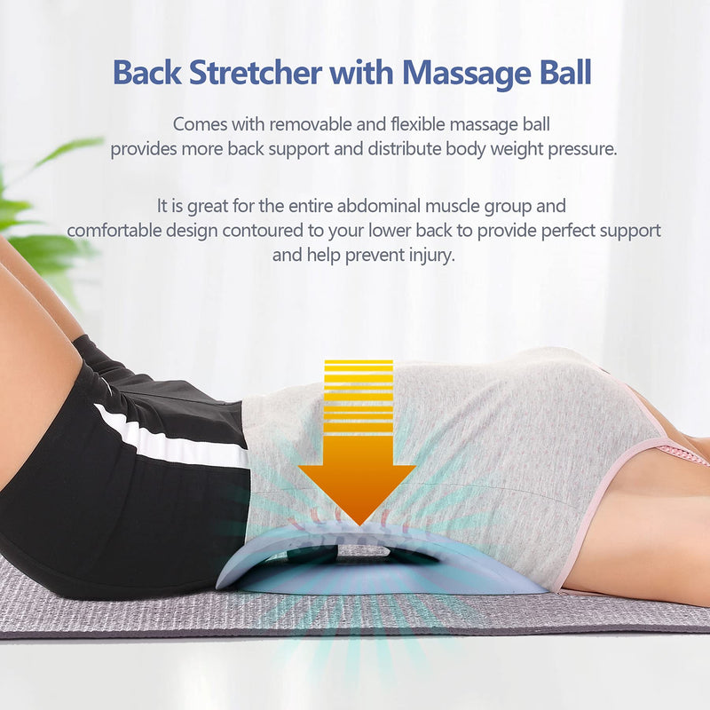 [Australia - AusPower] - Back Stretcher for Back Pain Relief, Lower Back Stretcher Back Stretching Cushion, Lumbar Stretcher Device Helps with Spinal Stenosis Herniated Disc Sciatica Nerve Haze Blue 