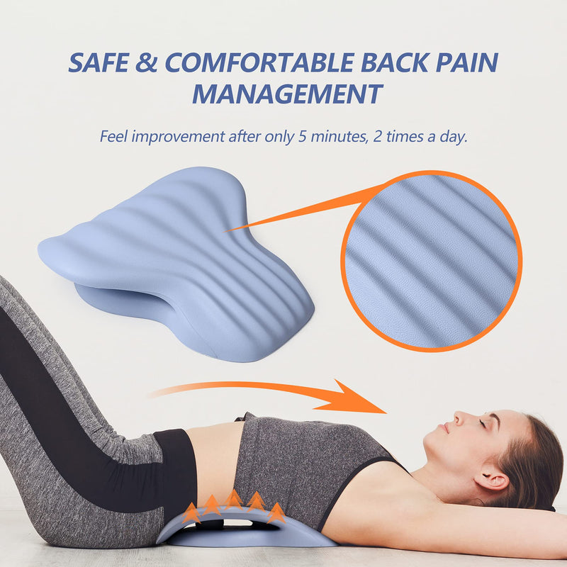 [Australia - AusPower] - Back Stretcher for Back Pain Relief, Lower Back Stretcher Back Stretching Cushion, Lumbar Stretcher Device Helps with Spinal Stenosis Herniated Disc Sciatica Nerve Haze Blue 