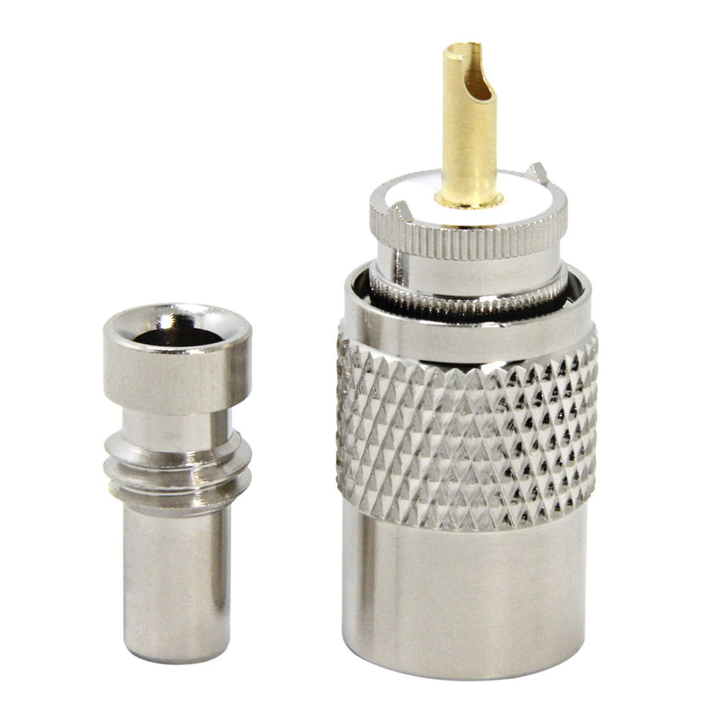 [Australia - AusPower] - PL259 Coax Connectors, 2 Pack PL259 UHF Male Solder Coax Connectors with UG-175 Reducer Low Loss RFAdapter for RG58, RG-213, RG142, LMR195 2-Pack 