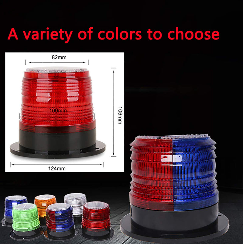 [Australia - AusPower] - RISOON Solar Strobe Warning Safety Flashing Light/Ceiling Strobe Light, with Strong Magnetic Base Waterproof for Construction, Traffic, Factory, Crane Tower, Boat Navigation (Blue) Blue 