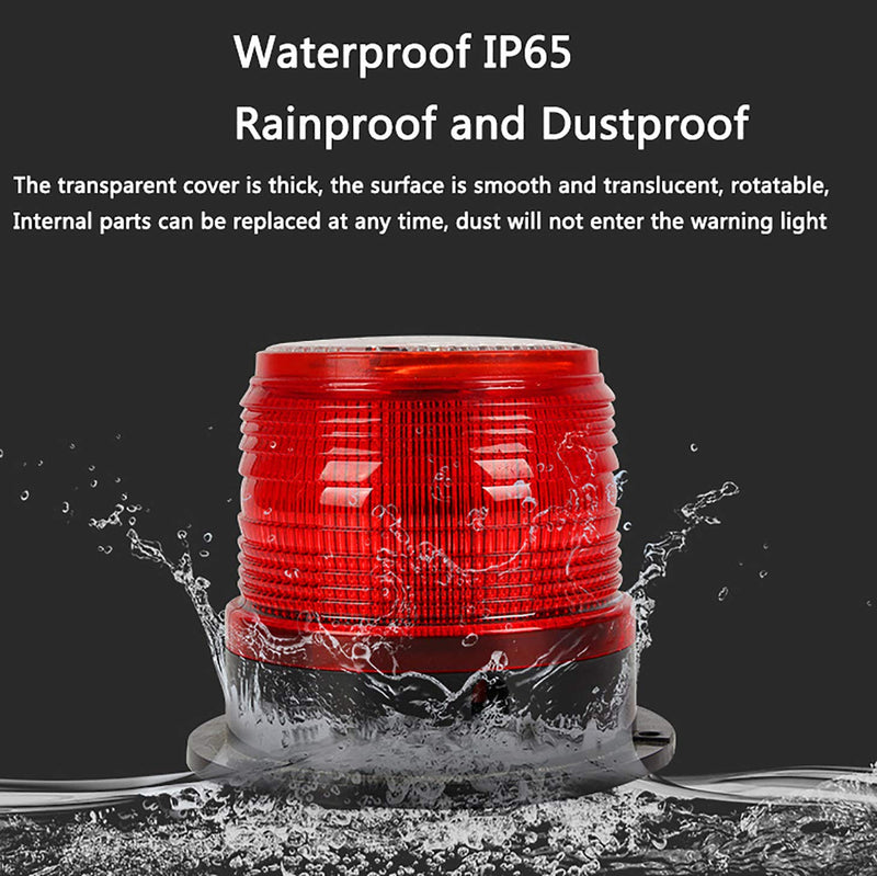 [Australia - AusPower] - RISOON Solar Strobe Warning Safety Flashing Light/Ceiling Strobe Light, with Strong Magnetic Base Waterproof for Construction, Traffic, Factory, Crane Tower, Boat Navigation (Blue) Blue 