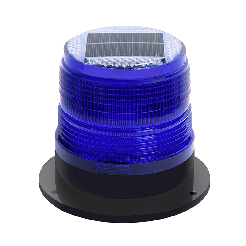 [Australia - AusPower] - RISOON Solar Strobe Warning Safety Flashing Light/Ceiling Strobe Light, with Strong Magnetic Base Waterproof for Construction, Traffic, Factory, Crane Tower, Boat Navigation (Blue) Blue 
