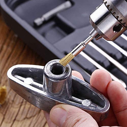 [Australia - AusPower] - 90 Pcs Wire Brushes Set, Rocaris Brass Wire Wheels Pen Brushes Set Kit Accessories for Rotary Tool 