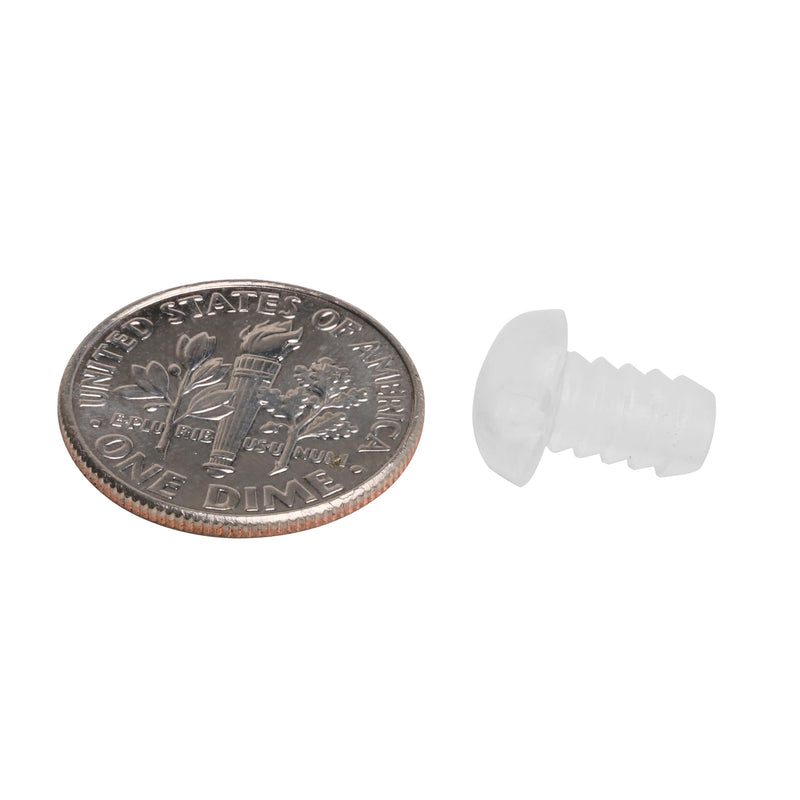 [Australia - AusPower] - 50 Pack Rok Hardware Press in Soft Plastic Door Bumper, Transparent Press-Fit Glass Table Top Soft Stem Bumpers Anti Collision Anti Slip Pads, Fits 5mm (3/16") Holes, Clear, SCB10 50 