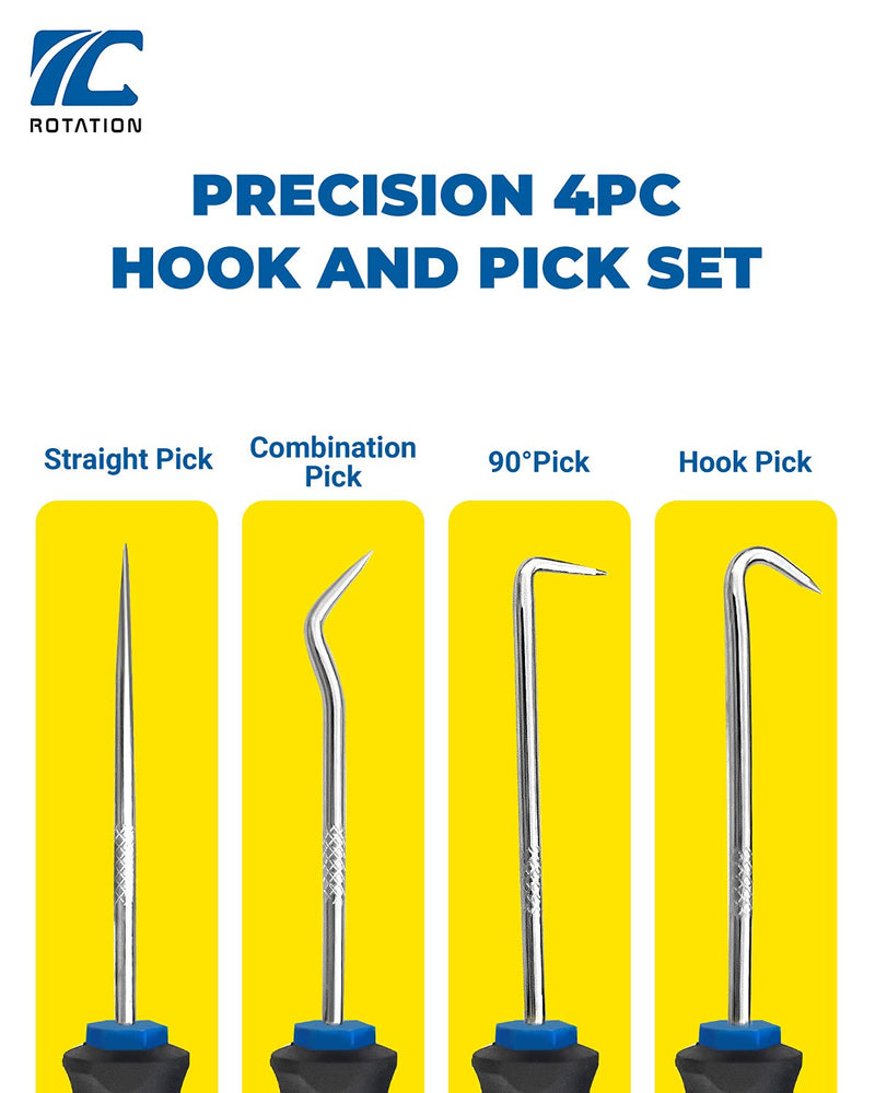 [Australia - AusPower] - Precision Hook and Pick Set for Automotive | 4-Piece Hand Tools Blue 