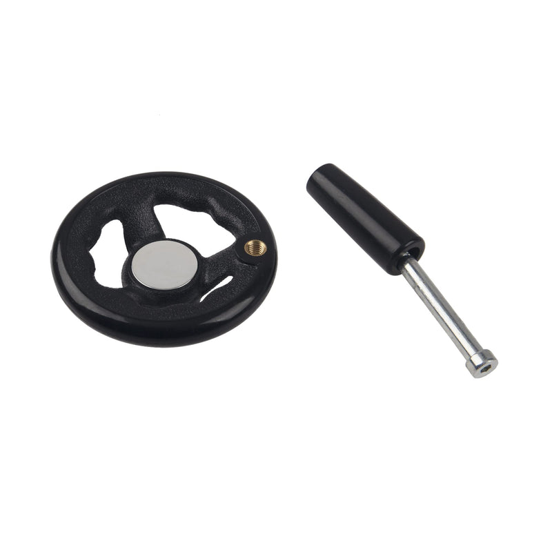 [Australia - AusPower] - Rrina 0.47x4inch Diameter Round Hand Wheel W Revolving Knob Handle for Mill Drillpress Crank Lathe 