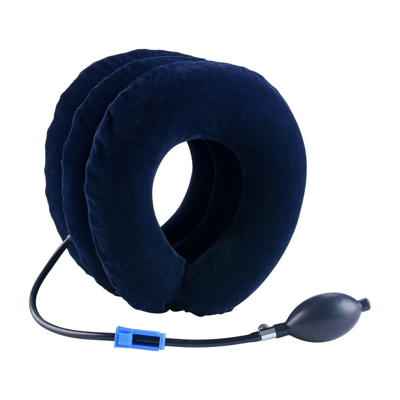 [Australia - AusPower] - Cervical Neck Traction Device Inflatable Neck Stretcher, Easy to Use for Chronic Neck and Shoulder Pain Relief, Neck Cervical Brace Collar Pillow for Hom Blue 