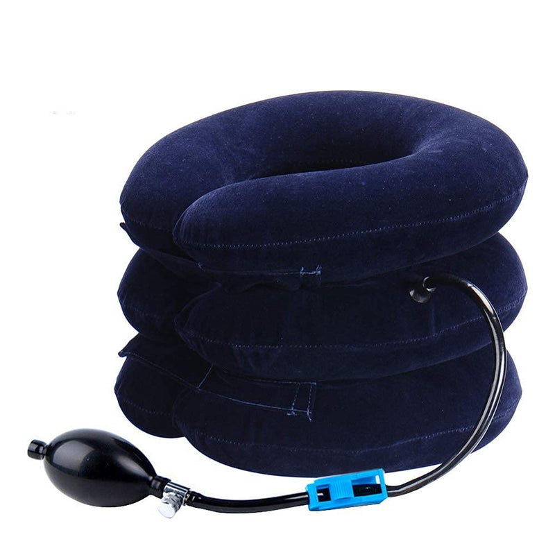 [Australia - AusPower] - Cervical Neck Traction Device Inflatable Neck Stretcher, Easy to Use for Chronic Neck and Shoulder Pain Relief, Neck Cervical Brace Collar Pillow for Hom Blue 