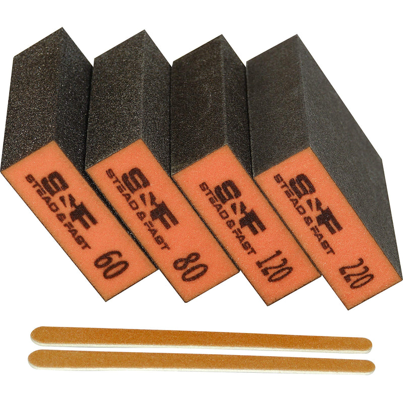 [Australia - AusPower] - Sanding Sponge, 60 80 120 220 Coarse Medium Fine Grit Sanding Blocks, Sander Sponges for Drywall Metal, Sandpaper Sponge Sanding Block for Wood 4 Pcs by S&F STEAD & FAST 