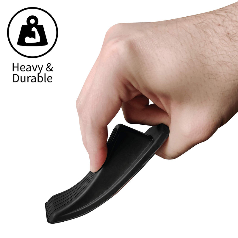 [Australia - AusPower] - S&T INC. Heavy Duty Rubber Door Stopper for Residential and Commercial Use, Black, 4.8 in. x 2.2 in. x 1.3 in, 4 Pack 