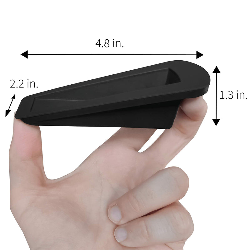 [Australia - AusPower] - S&T INC. Heavy Duty Rubber Door Stopper for Residential and Commercial Use, Black, 4.8 in. x 2.2 in. x 1.3 in, 4 Pack 