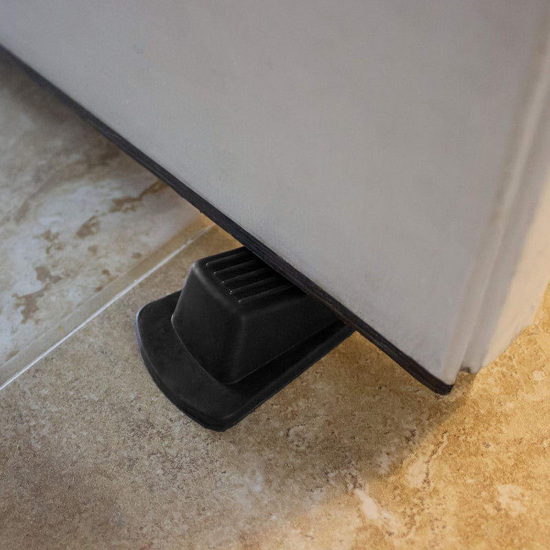 [Australia - AusPower] - S&T INC. Heavy Duty Rubber Door Stopper for Residential and Commercial Use, Black, 4.8 in. x 2.2 in. x 1.3 in, 4 Pack 