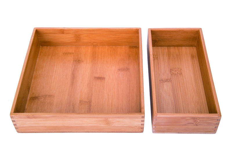 [Australia - AusPower] - Sansnow Bamboo Office Supplies Organizer Box Stationery Accessory Organizer, Bamboo 8"*4" 8"*4" 