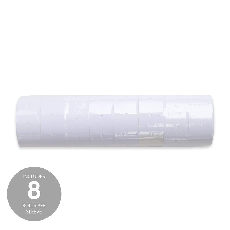[Australia - AusPower] - 1-Line White Labels for SBLabeler Price and Date Guns / 8000 One Line Blank Labels/Black Ink Roller Included 