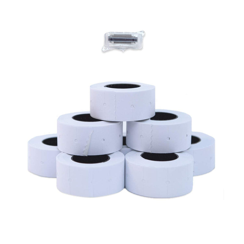 [Australia - AusPower] - 1-Line White Labels for SBLabeler Price and Date Guns / 8000 One Line Blank Labels/Black Ink Roller Included 