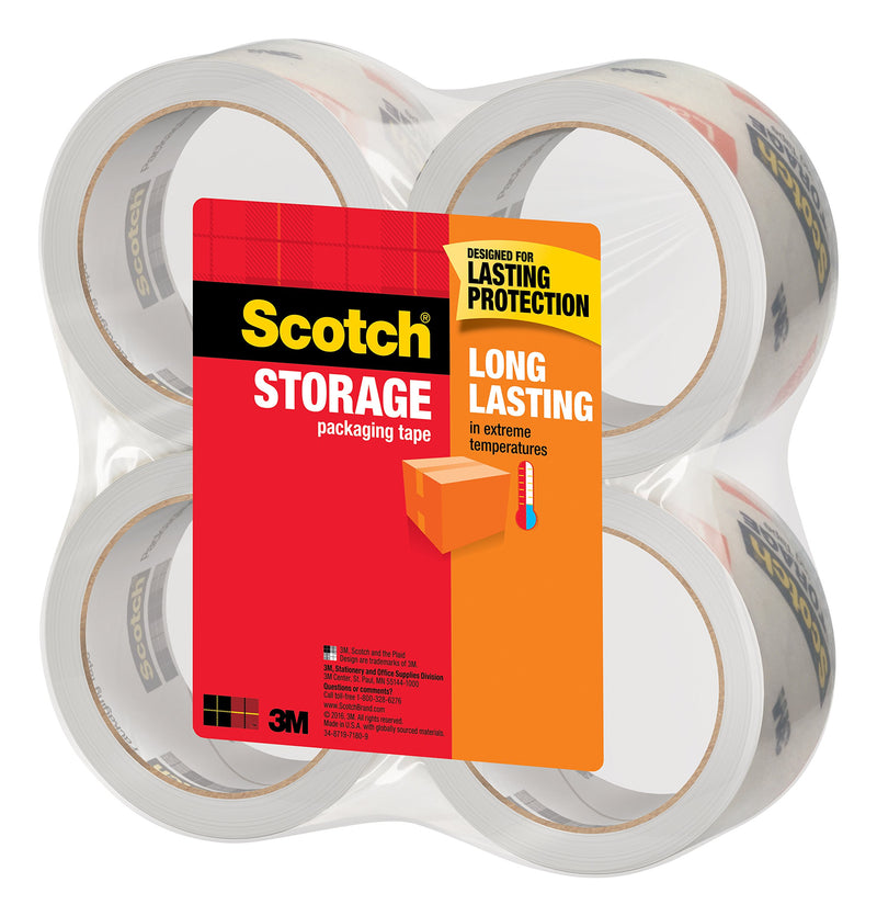 Scotch Long Lasting Storage Packaging Tape, 1.88 inch by 54.6 yard rolls, durable packing tape for secure sealing.