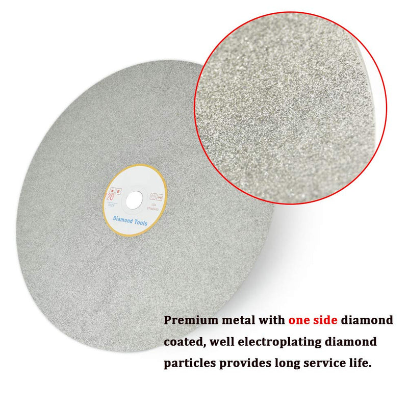 [Australia - AusPower] - SCOTTCHEN Diamond Flat Lap Wheel 8" x 1/2" Grinding Sanding Disc Lapping Polishing Disc-120 Grit 120 grit 