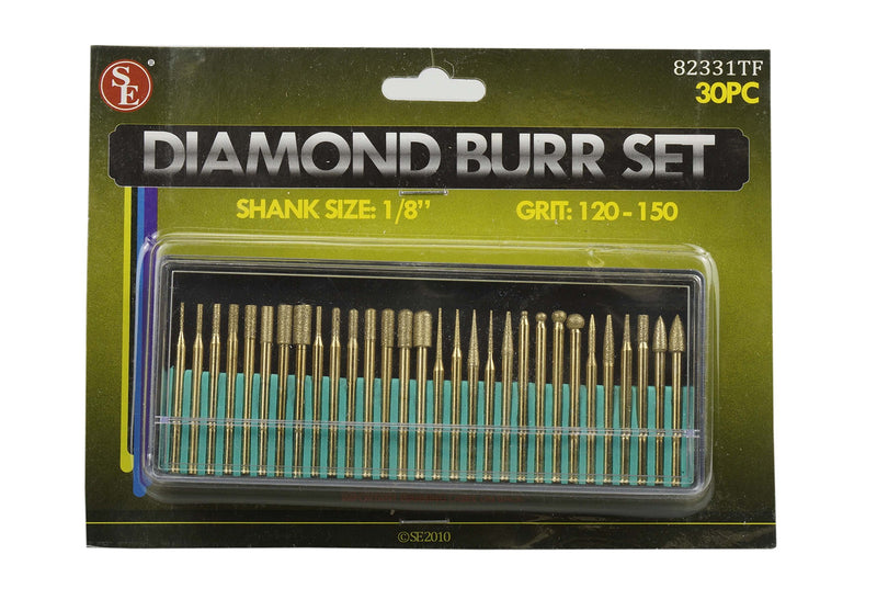 [Australia - AusPower] - SE 30-Piece Set of Titanium-Coated Diamond Burrs, Grits 120-150 - 82331TF 