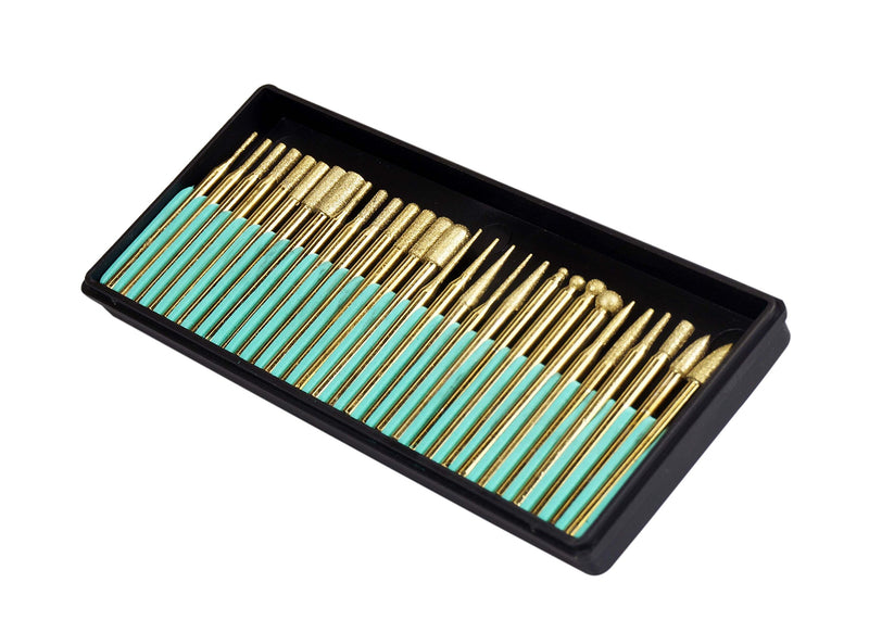 [Australia - AusPower] - SE 30-Piece Set of Titanium-Coated Diamond Burrs, Grits 120-150 - 82331TF 