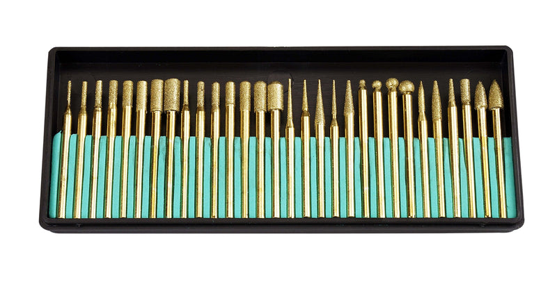 [Australia - AusPower] - SE 30-Piece Set of Titanium-Coated Diamond Burrs, Grits 120-150 - 82331TF 