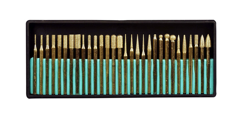 [Australia - AusPower] - SE 30-Piece Set of Titanium-Coated Diamond Burrs, Grits 120-150 - 82331TF 