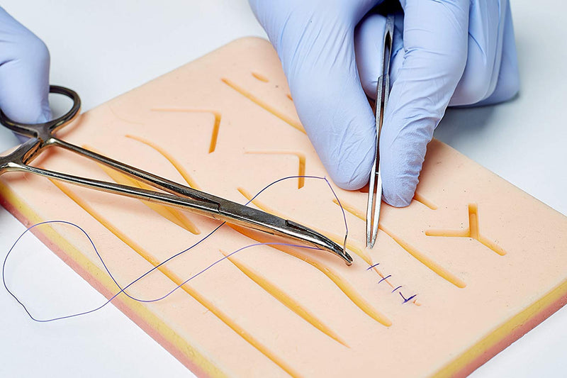 [Australia - AusPower] - Suture Training Pad Suture Practice Kit for Medical Dental Vet Training Students, Including Large Silicone Pad,Tool Kit with Needles 