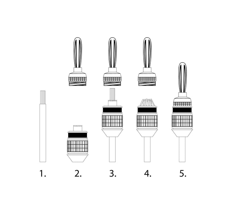 [Australia - AusPower] - Deadbolt Banana Plugs 6-Pairs by Sewell, Gold Plated Speaker Plugs, Quick Connect, SW-29863-6 6 Pairs Deadbolt Banana Plugs 