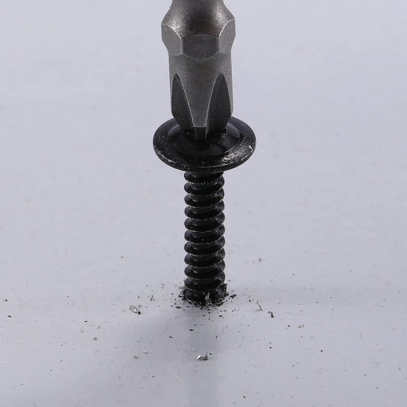 [Australia - AusPower] - #8 x 1" Sheet Metal Screws 100Pcs 410 Stainless Steel Truss Head Fast Self Tapping Screws Black Oxide by SG TZH 100 #8 x 1" 