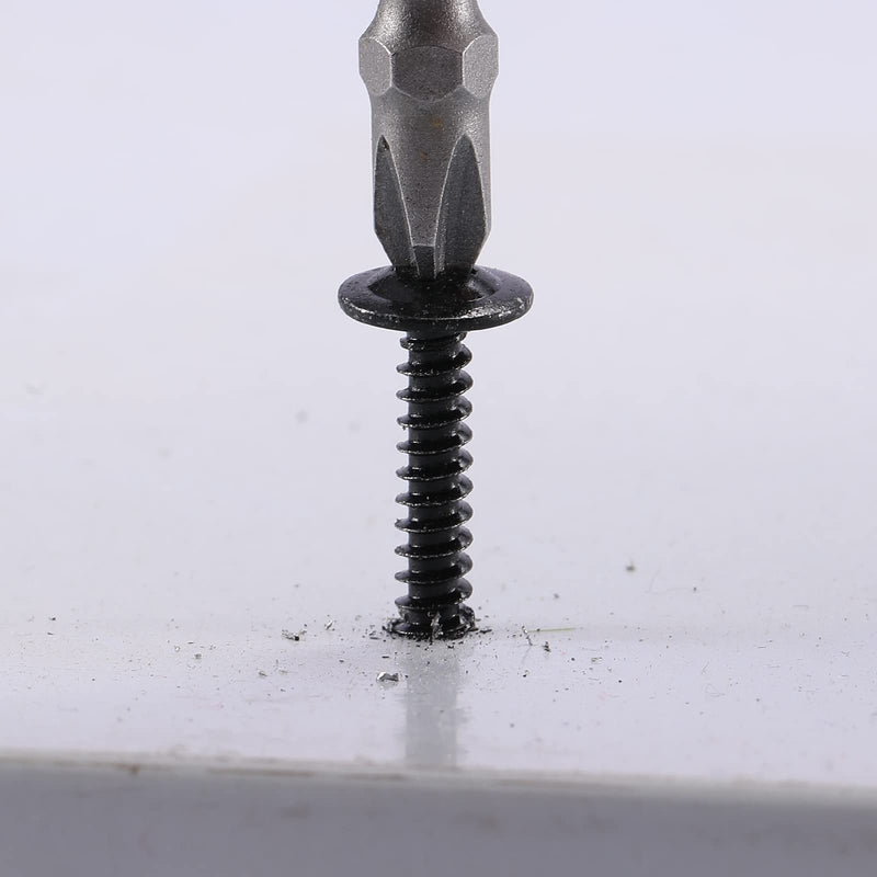 [Australia - AusPower] - #8 x 1" Sheet Metal Screws 100Pcs 410 Stainless Steel Truss Head Fast Self Tapping Screws Black Oxide by SG TZH 100 #8 x 1" 