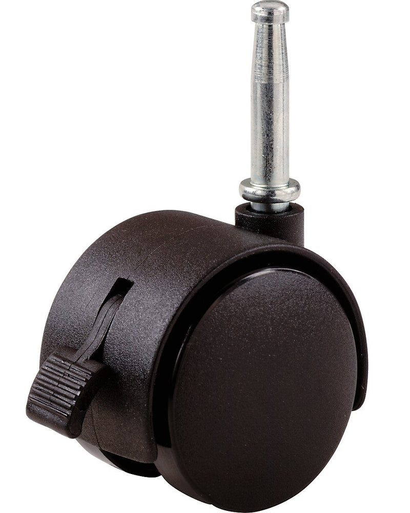 [Australia - AusPower] - Shepherd Hardware 9406 2-Inch Office Chair Caster, Twin Wheel with Brake, 5/16-Inch Stem Diameter, 75lb Load Capacity, 2-Pack,Black 