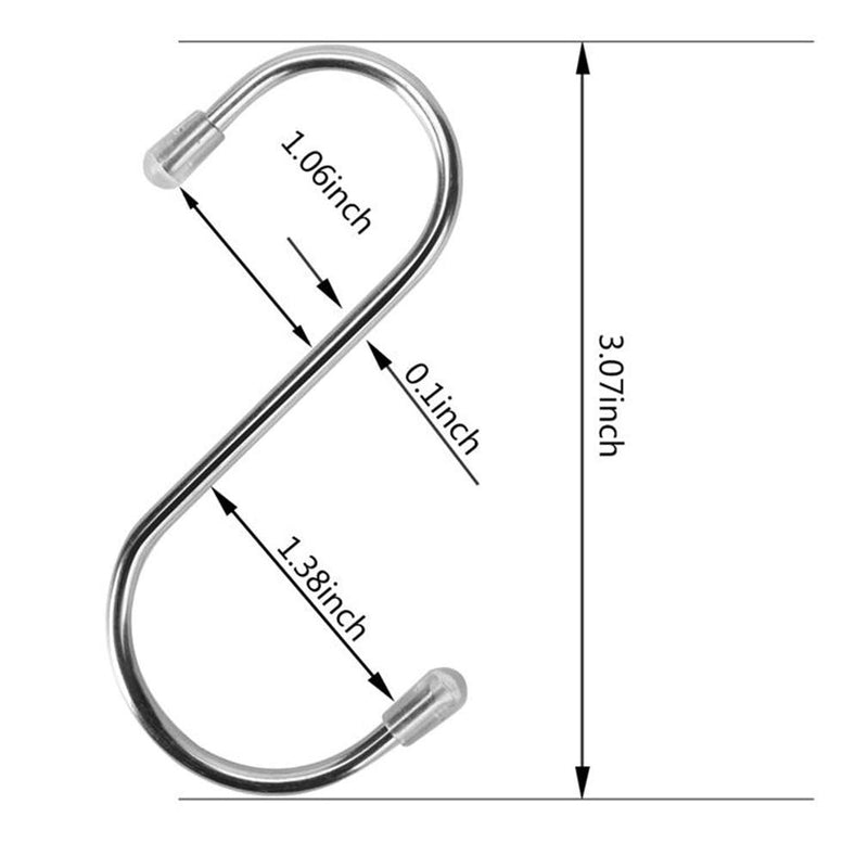 [Australia - AusPower] - Siasky 10 Pack S Hooks for Hanging Heavy Duty Stainless Steel Hangers for Kitchen Utensils, Pot, Pan, Cups, Plants(Silver) 