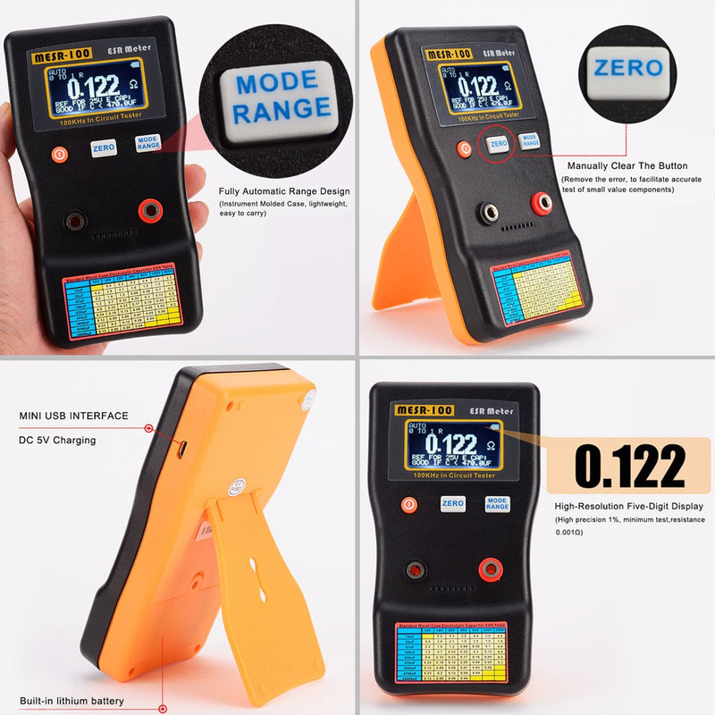 [Australia - AusPower] - Signstek MESR-100 V2 Auto Ranging in Circuit ESR LCR Meter Capacitor / Low Ohm Meter Up to 0.01 to 100R, Support in Circuit Testing 