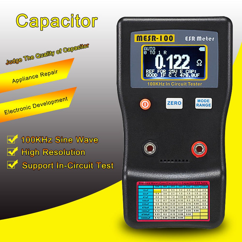 [Australia - AusPower] - Signstek MESR-100 V2 Auto Ranging in Circuit ESR LCR Meter Capacitor / Low Ohm Meter Up to 0.01 to 100R, Support in Circuit Testing 