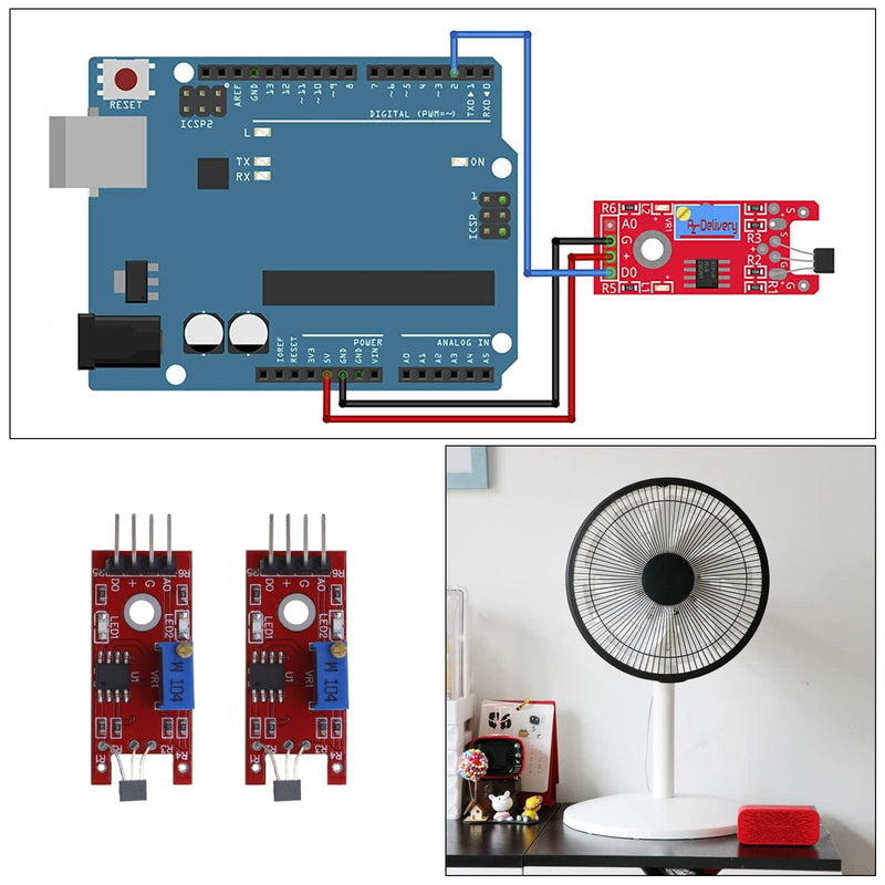 [Australia - AusPower] - 5PCS KY-024 Linear Magnetic Hall Effect Sensor Module Compatible with Android Compatible with Raspberry Pi ESP8266 Microcontrollers 
