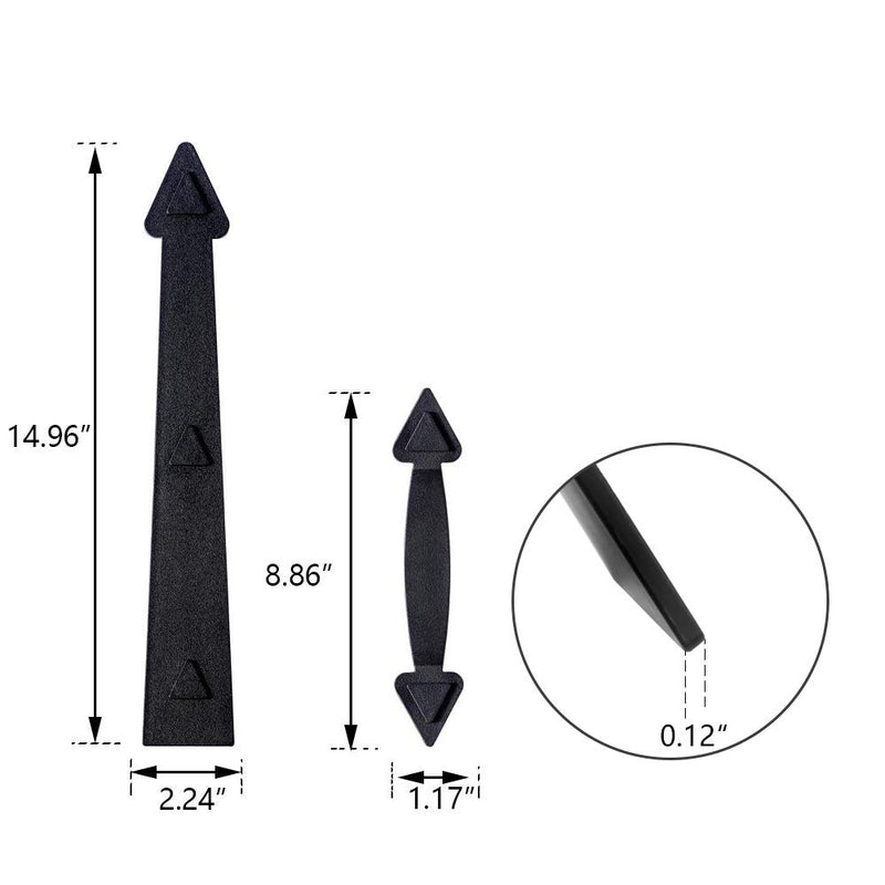 [Australia - AusPower] - skysen Magnetic Garage Door Decorative Faux Hinges Handles Accents Hardware Kit Black(cxckls-2 Pack) 