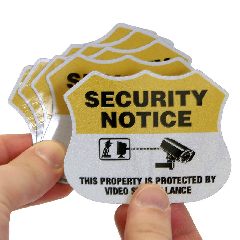 [Australia - AusPower] - SmartSign Protected by Video Surveillance Security Notice Decal Set | Five Pack of 2.75"x3.25" EG Reflective Adhesive Labels Reflective Adhesive Decal Set 
