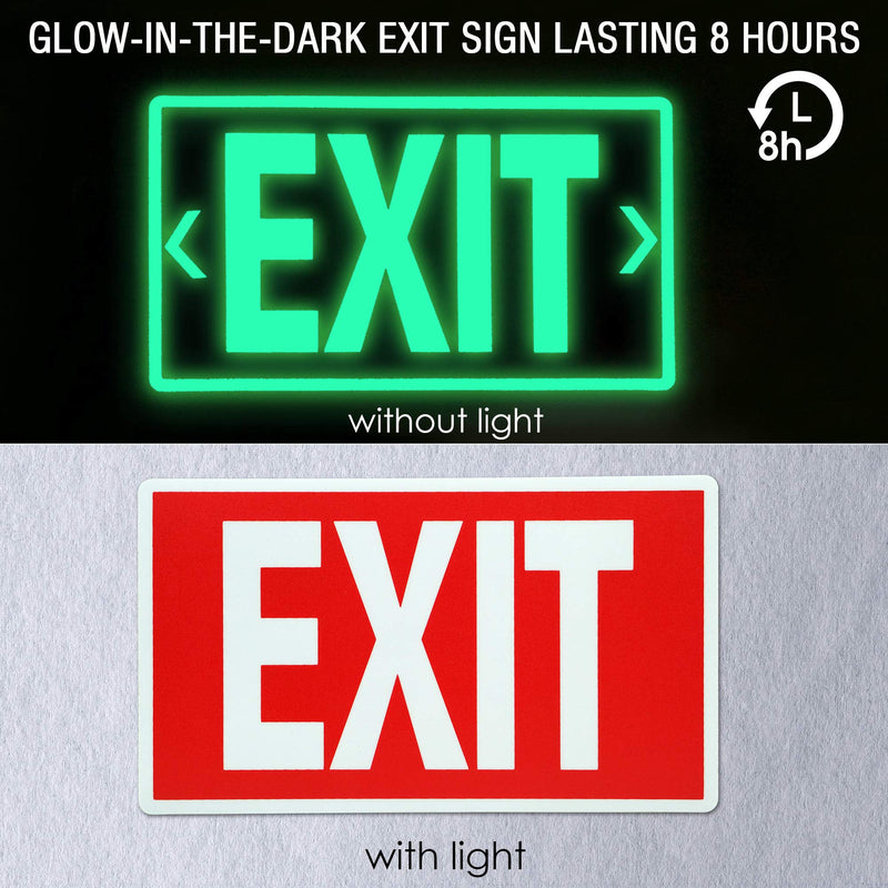 [Australia - AusPower] - EXIT Signs Glow In The Dark EXIT Decals 3 Pack 12"x7" EXIT Photoluminescent Signs Stickers, Glows For Up To 8 Hours 